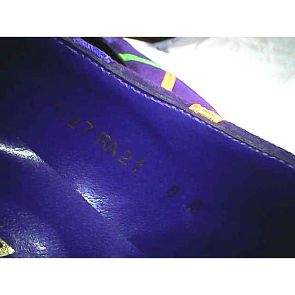 Pazzo Purple Suede & Multicolored Ribbon Size 8B Pump - Picture 10 of 13